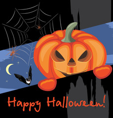 Happy Halloween. Greeting postcard