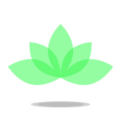 lotus icon vector transparent green mint color petals flower