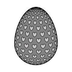 happy easter egg with heart shape inside over white background. vector illustration