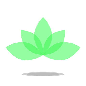 lotus icon vector transparent green mint color petals flower