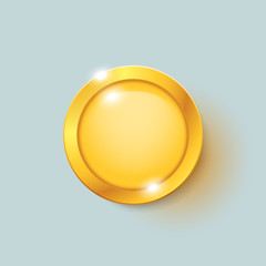 gold coin on bright