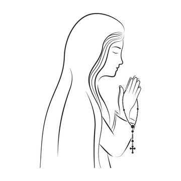virgin mary. christianity design over white background. vector illustration