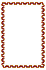 Vertical frame with decorative cones. Vector clip art.