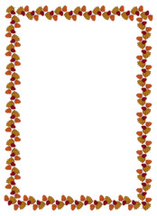 Vertical frame with decorative cones. Vector clip art.