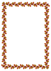 Vertical frame with decorative cones. Vector clip art.