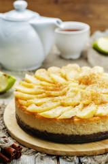 Cinnamon apple caramel cheesecake