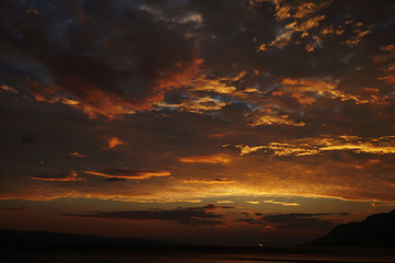 Spectacular sky over sea