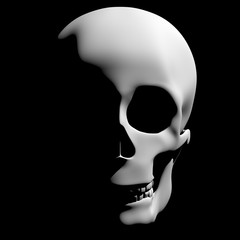 creepy skull appearing in halloween darkness