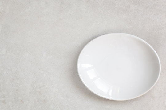 Empty White Oval Plate Top View