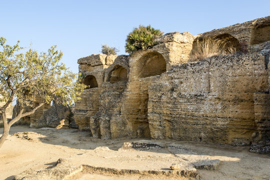 Early medieval necropolis in the Temple Valley in Agrigento, Sicily, Italy