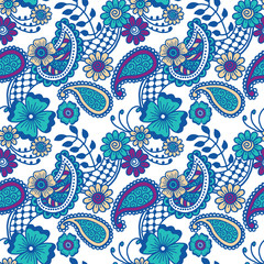 Paisley seamless colorful pattern