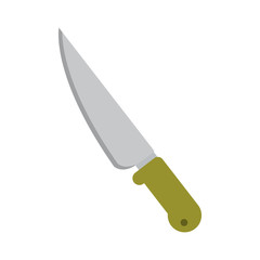 silhouette color with knife green handler vector illustration