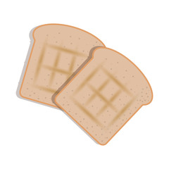 silhouette color with sliced bread vector illustration