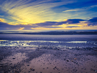 Sunrise in Newcastle beach,Northern Ireland