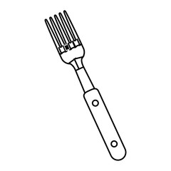 silhouette black with fork bbq vector illustration