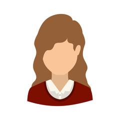 avatar female woman wearing executive clothes over white background. front view. vector illustration