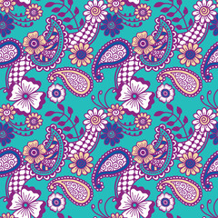 Paisley seamless colorful pattern