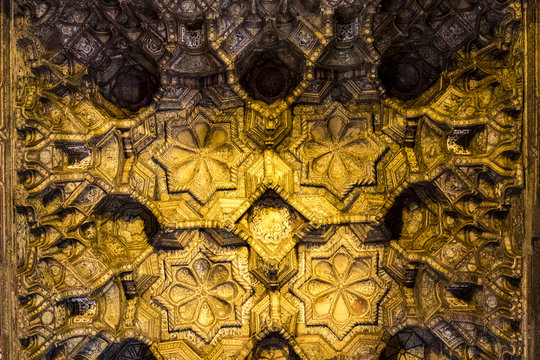 Decorated ceiling of the Palazzo dei Normanni (Norman Palace) Capella Palatina in Palermo - Sicily - Italy