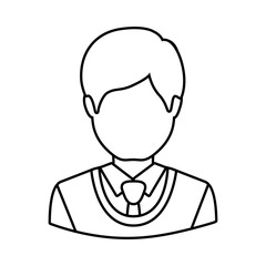 avatar male man wearing suit and tie over white background. vector illustration