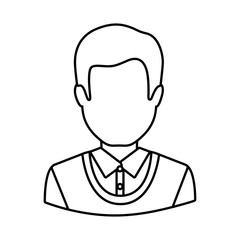 avatar male man wearing suit and tie over white background. vector illustration