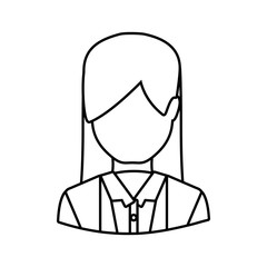 silhouette avatar female woman wearing executive clothes over white background. vector illustration