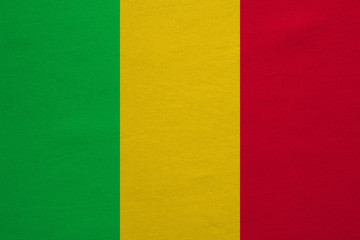 Flag of Mali real detailed fabric texture