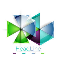 Colorful triangles on white background