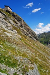 A building at Kaiser-Franz-Joseph-Hohe in Austrian Alps.