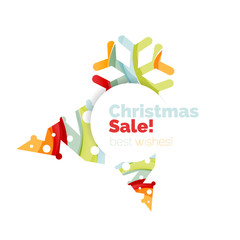 Christmas and New Year geometric banner with text