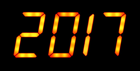 Digital display shows 2017