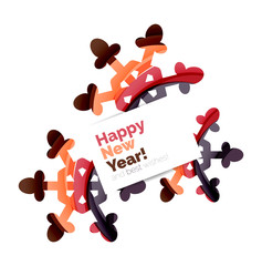 Christmas and New Year geometric paper design banner