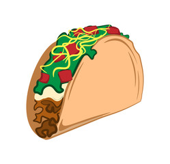 Taco. Mexico Food. Traditional Mexican Cuisine. An Isolated Object.