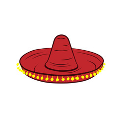 Sombrero Red. Mexico Hat. Traditional Mexican Clothing. An Isolated Object. Vector