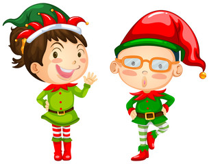 Christmas theme with two elves