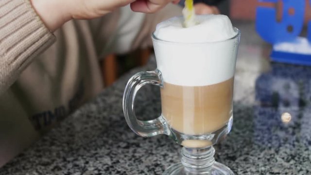 Hot latte with tasty foam