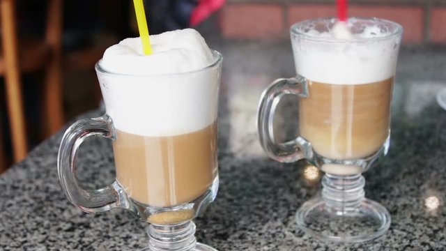 Hot latte with tasty foam