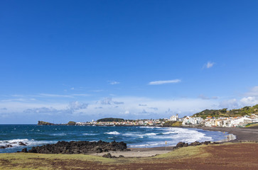 Ponta Delgada and Atlantic coast on Sao Miguel island, Azores