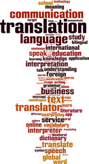 Obraz premium Translation word cloud concept. Vector illustration