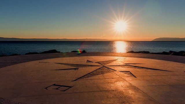 Sundown on the Tucepi town beach, time lapse.