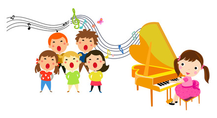 The children of the music presentation