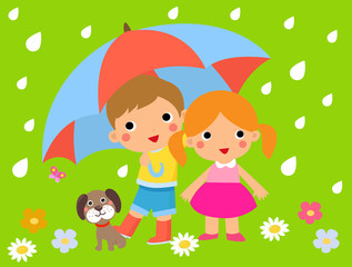 
Children and umbrella