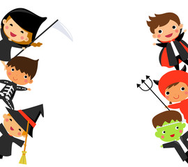 Happy halloween - Cute kids wearing Halloween monster costume