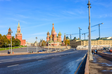 Obraz premium View of St. Basil's Cathedral in Red square Moscow,Russia