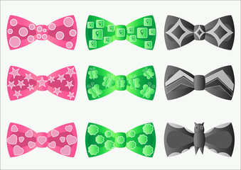 bow tie collection vector set