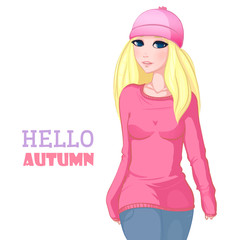 Autumn Time! Blonde girl