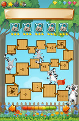 Game template with lemur in garden
