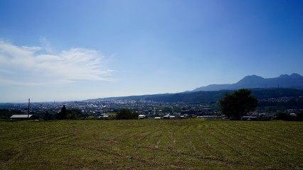 Fototapeta na wymiar 黒井峯遺跡から見る榛名と渋川