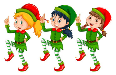 Christmas theme with kids dressed up in elf