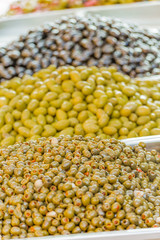 stall of Sicilian olives
