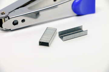 Stapler,Office tool. Stapler on the white background. Miscellaneous of office equipment. Paper clip,Stapler